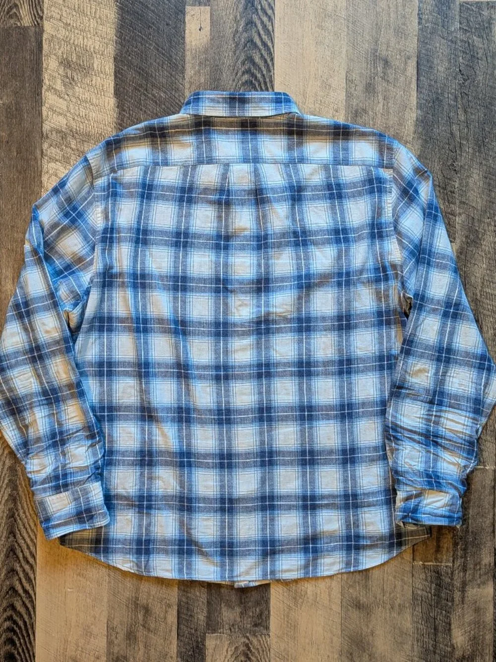 J. Crew Homespun Cotton Plaid Button-Down Shirt XL Blue White